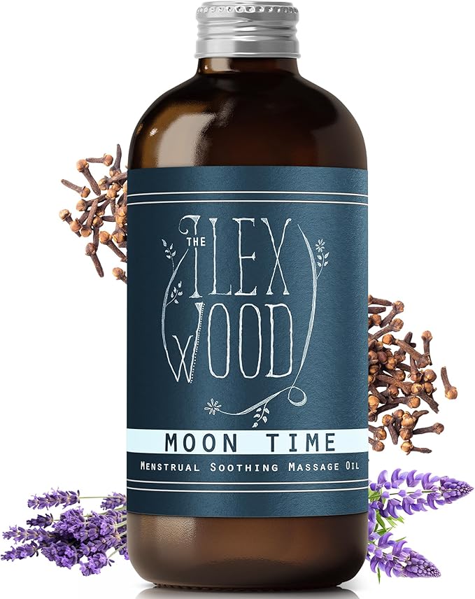 The Ilex Wood - Moontime - Vegan Natural Menstrual Spa Massage Oil, Handmade 3.38 fl oz (100ml)