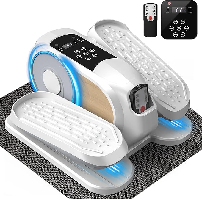 Mini Under Desk Elliptical Low Impact Electric Leg Exerciser As Seen on TV While Sitting for Seniors with Non-Slip Mat Quiet & Portable for Home and Office