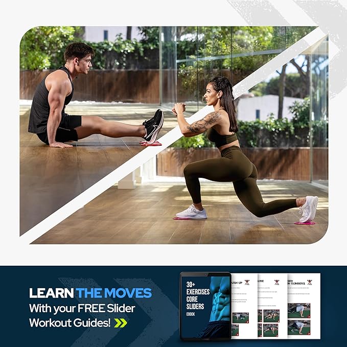 Core Sliders for Working Out 20 Disc (10 Set) Pack, Dual Sided Exercise Gliding Discs for Use on All Surfaces, Ultimate Core Trainer, Perfect for Group Training Classes, Gym & Home Total Body Workout