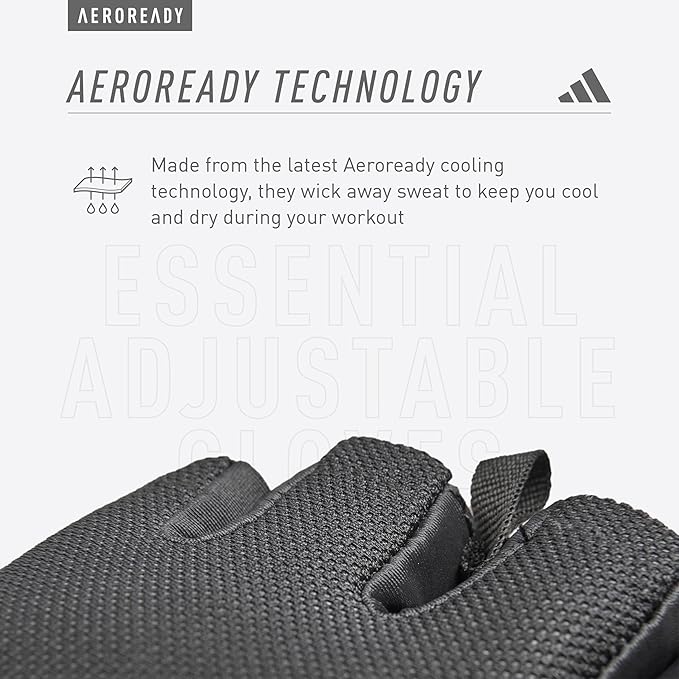 adidas Essential Training & Weightlifting Gloves, Fingerless Workout Gloves