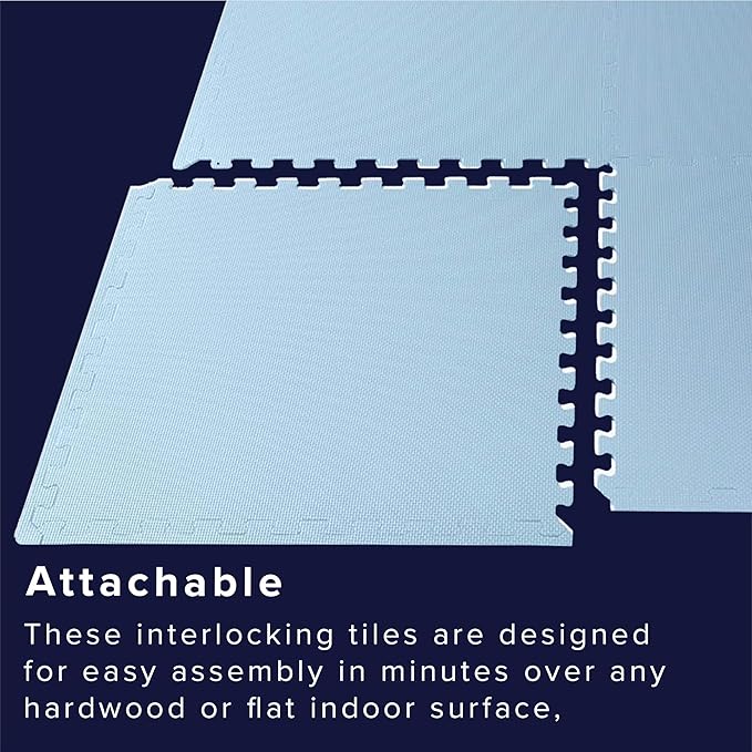 We Sell Mats 3/8" Thick Multipurpose EVA Foam Exercise Floor Mat, Interlocking Tiles, Anti-Fatigue for Home or Gym