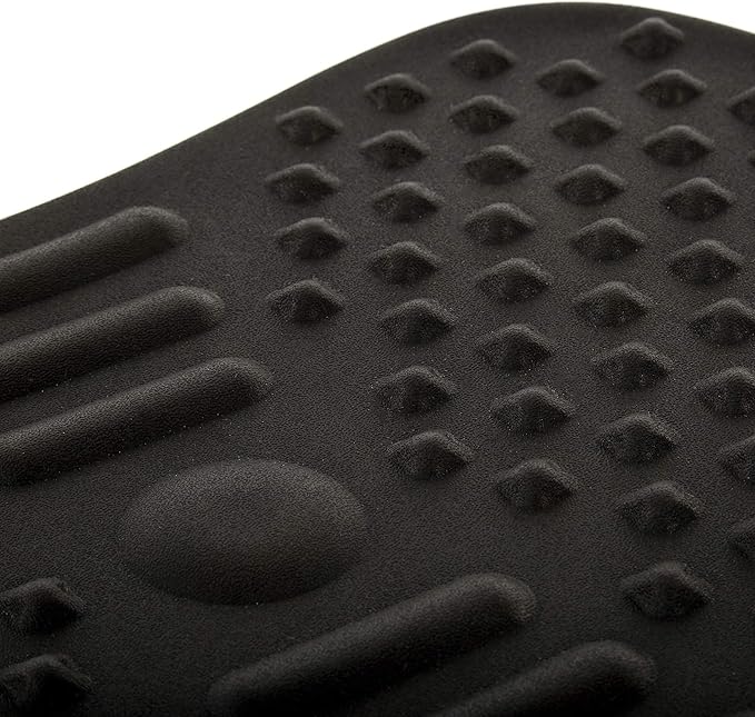 Seville Classics airLIFT Premium Anti Fatigue Wooden Balance Wobble Board Mat w/Massage Points, for Office Standing Desk, Home, Exercise, Therapy, Sports Training, Black, 20"W x 14"D