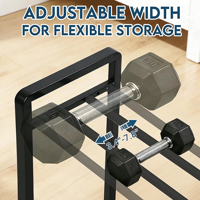 LOFTEY 3 Tier Dumbbell Rack, Weight Rack for Home Gym Dumbbells, 330 Lbs Capacity Weight Holder, Dumbbell Rack Stand Only