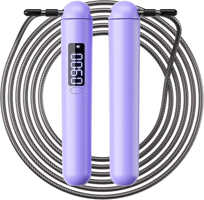 Smart Jump Rope | Accurate Calorie Tracking & 4 Training Modes | Adjustable Steel Wire Rope | Built-in High-Speed Bearings | Type-C Charging | Ideal for Fat Burning, Speed Training & Home Workouts