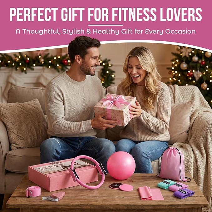 Home Pilates Kit for Women & Men | Better Me Pilates Kit with 14 Inches Pilates Ring and Ball Set, Resistance Bands, Core Sliders, Bag - Full Body Exercise Home Pilates Workout Kit