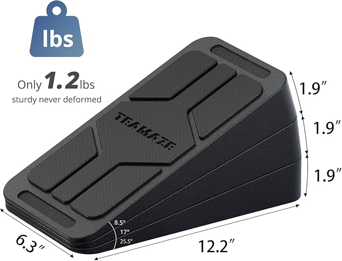 Teamaze Slant Board for Calf Stretching, 6 Packs Adjustable Angles Non-Slip Rubber Slant Board,Squat Wedge Stretcher Equipment for Physical Therapy Home Exercise,Calf Stretch Wedge Improve Lower Leg
