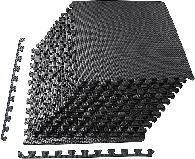 Elevon Puzzle Exercise Gym Flooring Mat, EVA Interlocking Foam Tiles Workout Mat for Home Gym, Fitness Equipment, MMA, Gymnastics, Shock-Absorbing Exercise Mat, Multi-Color