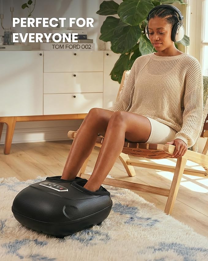 CILI Foot Massager with Heat,Heated Feet Massager for Plantar Fasciitis & Neuropathy Pain Relief, Deep Kneading Vibration Compression
