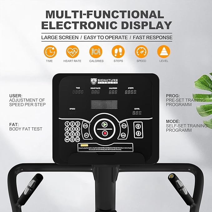 Signature Fitness Continuous Climber Commercial Grade Stair Stepping Machine for Cardio and Lower Body Workouts