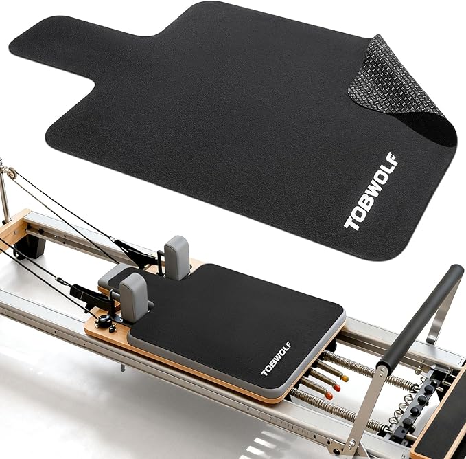 Pilates Reformer Mat Towel - 39in x 24in Non-Slip Suede Pilates Reformer Mat Cover for Pilates Enthusiast to Practice, Lightweight - Soft Surface - Silicone-Backing, Sweat-Wicking, Quick-Drying