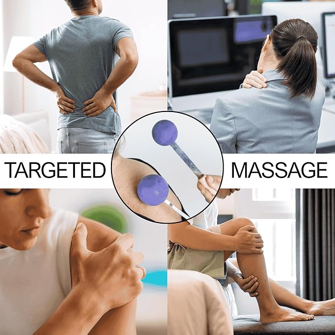 Bongers Handheld Percussion Massage Tool – Deep Tissue Trigger Point Tapping Sticks for Whole Body Pain Relief & Muscle Relaxation (Blissful Blue)