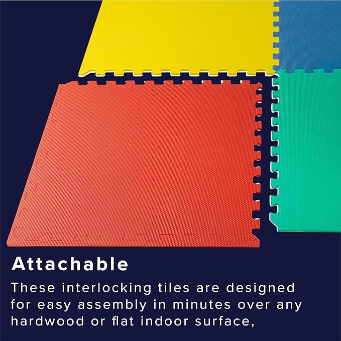 We Sell Mats 3/8" Thick Multipurpose EVA Foam Exercise Floor Mat, Interlocking Tiles, Anti-Fatigue for Home or Gym