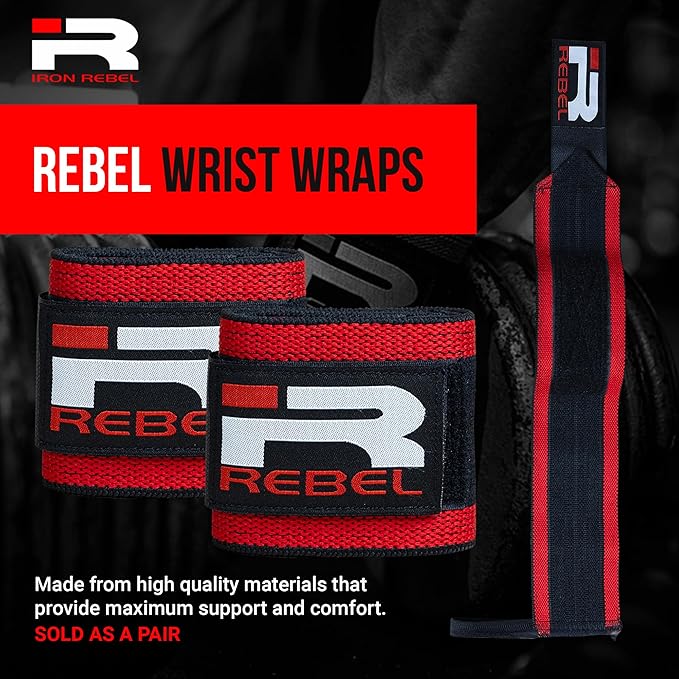 Iron Rebel Figure 8 Deadlift Straps - Heavy Duty Weightlifting Straps for Men & Women - Professional Strength Gym Wrist Straps for Powerlifting & Max Pulling (Pair)