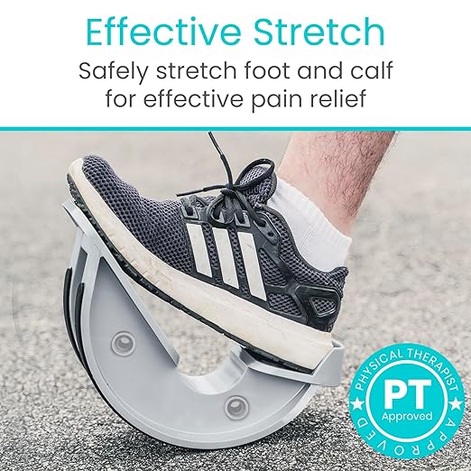 Vive Foot Rocker - Calf Stretcher for Achilles Tendinitis, Heel, Feet, Shin Splint, Plantar Fasciitis Pain Relief - Stretches Strained Leg Muscle - Ankle Wedge Stretch Improves Flexibility (Small)