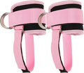 PRETYZOOM Ankle Bind Straps for Cable Machine Workout, 2pcs Pink Adjustable Hook and Loop Attachments for Leg Strength Training and Glute Exercises in Home Gym