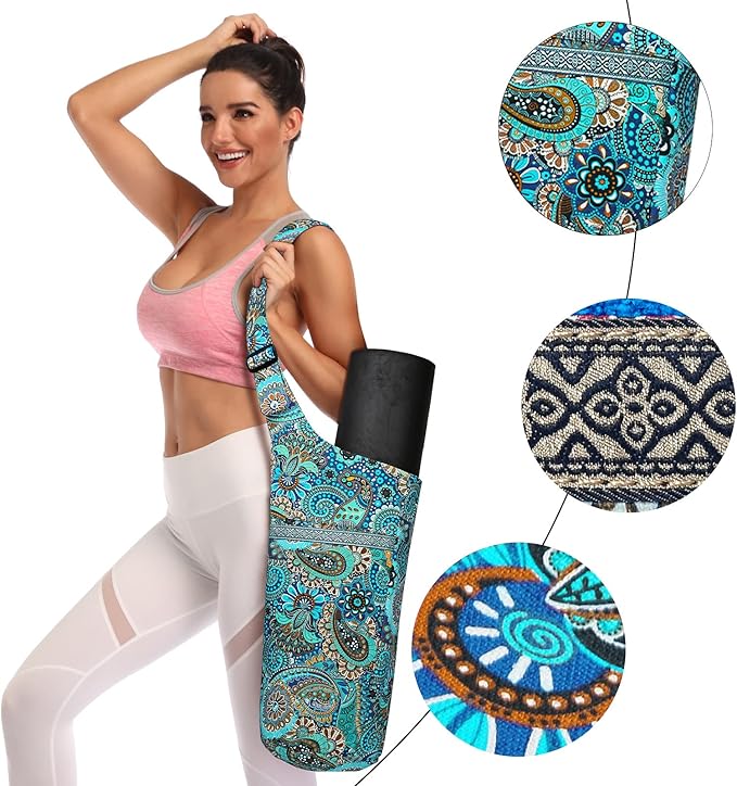 IwIeIaIrI Yoga Mat Bag for Women with Large Size Pocket and Zipper Pocket,Yoga Gifts Accessories with Adjustable Shoulder Strap- Fits Most Workout Stuff
