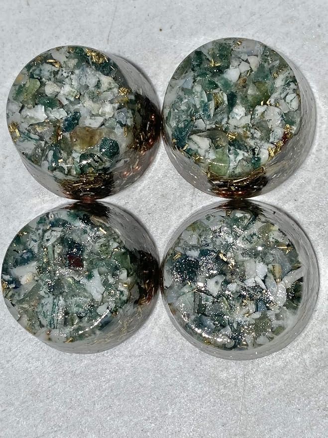 Green Moss Agate Orgone Generator Energy Accumulator 7.83Hz/432Hz/528Hz/Advance Harmonics Many Beautiful Ingredients!! (Green Moss Agate)