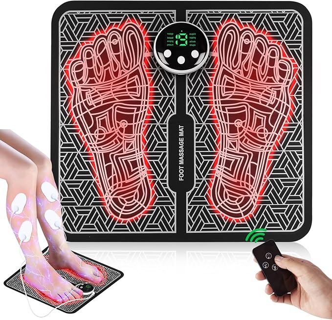Phixnozar TENS & PMS, Transcutaneous Electronic Nerve Stimulator, EMS Foot Massager Mat for Muscle Relaxation,Back & Leg Foot Massage