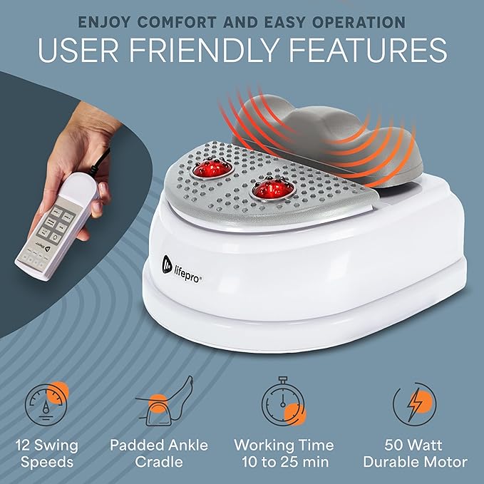Lifepro Chi Machine - MediRipple Lymphatic Massager with Red Light Therapy, 12-Speed Swing Exercise Machine for Passive Aerobic Fitness, Blood Circulation, Stress Relief & Recover