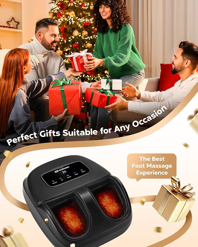 Foot Massager Machine with Heat, Shiatsu Foot Massager with Remote, 2026 Upgraded Deep Kneading, for Plantar Fasciitis, Neuropathy, Birthday Gifts for Women Mom Men Dad, Up to Foot Size 14