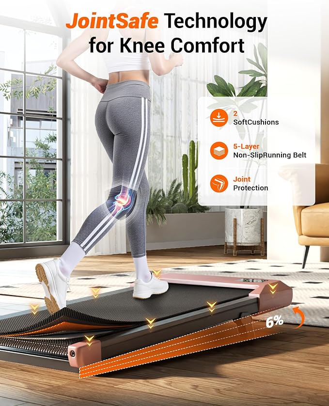 Walking Pad,6% Manual Incline Walking Pad Treadmill,Under Desk Treadmill for Home Office, with App & Remote,2.5HP Quiet,LED Display,300 lbs Capacity