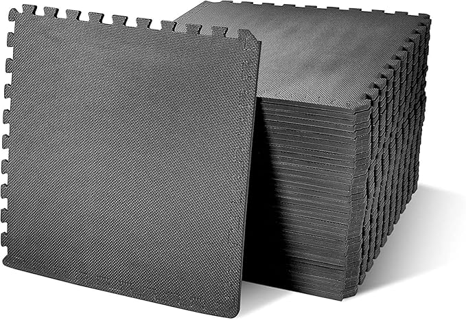 Elevon Puzzle Exercise Gym Flooring Mat, EVA Interlocking Foam Tiles Workout Mat for Home Gym, Fitness Equipment, MMA, Gymnastics, Shock-Absorbing Exercise Mat, Multi-Color