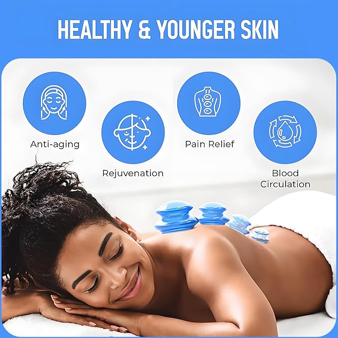 Silicone Cupping Therapy Set, Cupping Kit for Massage Therapy, Massage Cupping Cups for Household Cellulite Joint Pain Muscle Pain
