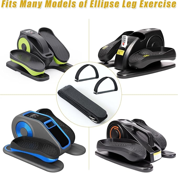 4 Pcs Ellipse Leg Exerciser Pedal Straps，Non-Slip Foot Pedal Straps for Under Desk Elliptical Machine, Foot Pedal Straps for Adults Seniors Fitness Home Sports Accessories