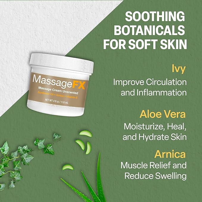 MASSAGE FX Unscented Massage Cream, 5 Gallon - Massage Creams for Massage Therapy - Physical Therapy Massage Cream - Deep Tissue Massage Cream Gallon - Infused with Arnica, Sunflower, & Vitamin E