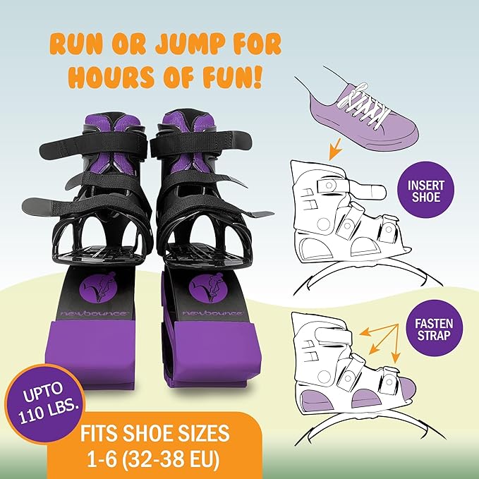 New Bounce Jumping Shoes - Kangaroo Jumping Shoes for Kids - Exercise Moon Shoes - Bouncy Shoes for Ages 8-12 - Size 1-6 (32-38 EU)