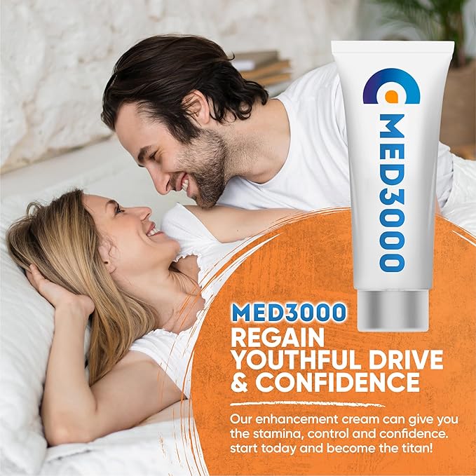 Gel Med3000 for Men - Powerful ED Cream and Blood Flow Enhancer - Erectile Dysfunction Supplements Cream