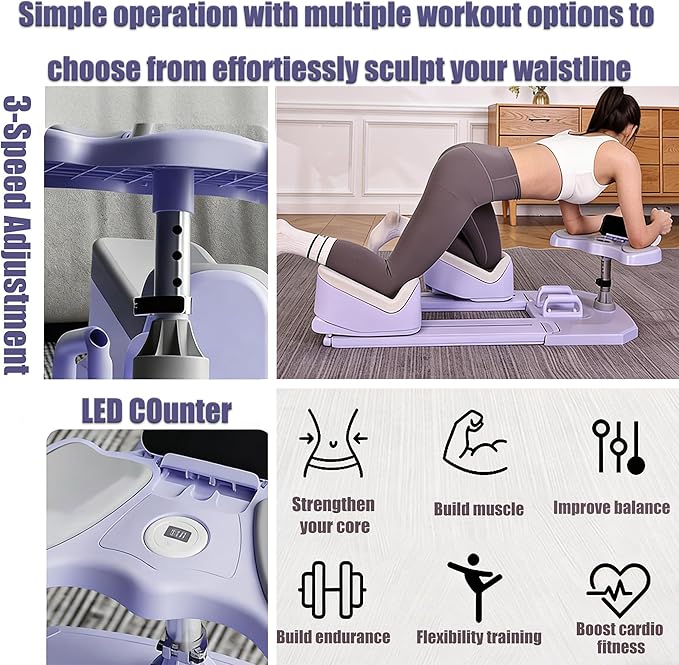 Reformer Pilates Board for Home Workout Foldable Mini Reformer Pilates Machine with ,Mountain Climbing Crawl Exercise, Lightweight & Portable for Indoor Outdoor Training.