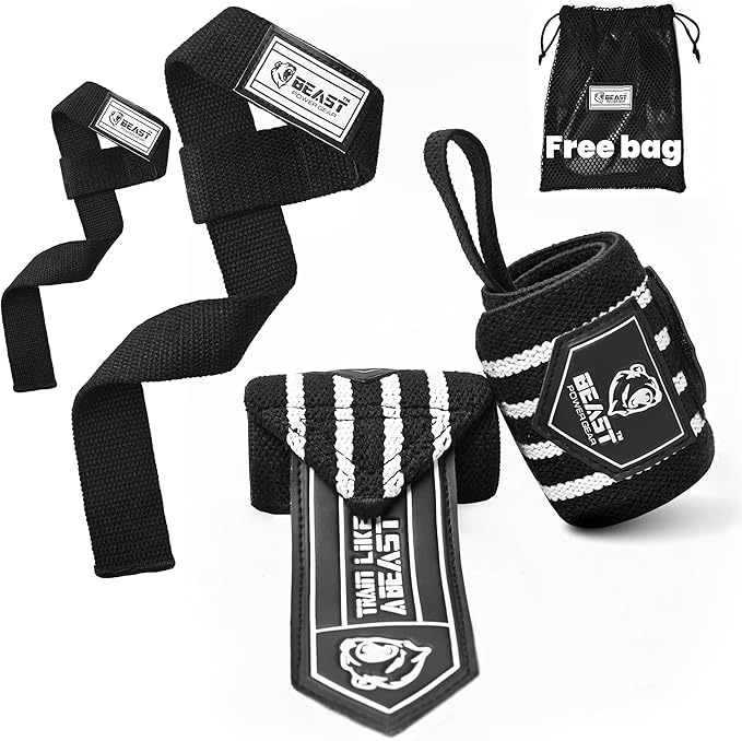 Beast Power Gear Wrist Wraps for Weightlifting 18” Premium Quality Wrist Support for Bodybuilding Heavy Duty Thumb Loop Powerlifting, Strength Training for Men and Women