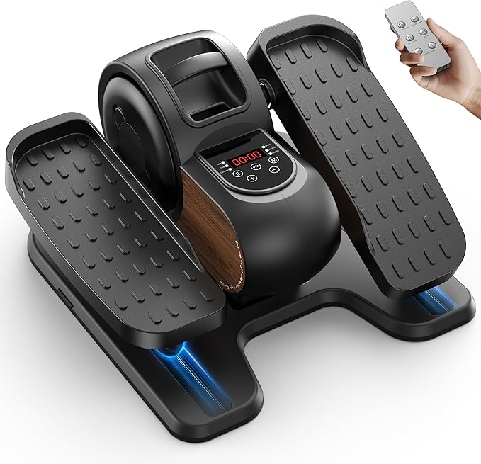 Under Desk Elliptical Exercise Machine, Electric Elliptical for Seniors with 10 Level Adjustable Resistance & Speeds, Quiet Portable Elliptical Machine with Remote for Home Office