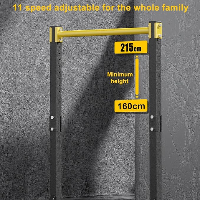Pull Up Bar Station Freestanding Power Tower Station for Home Gym 400LBS 11 Gears Height Adjustable from 63" to 85", For the Whole Family Strength Training Workout Black