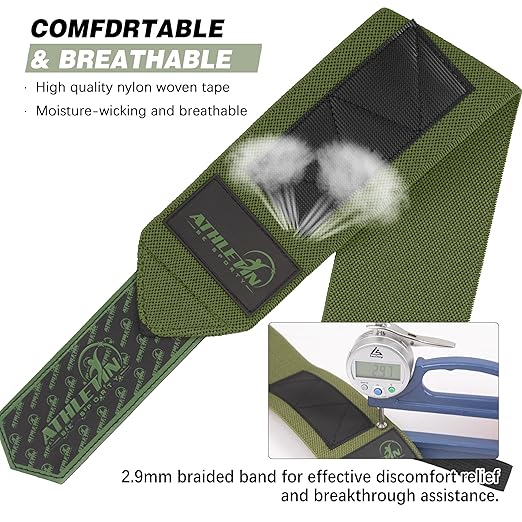 Professional Wrist Wraps, Heavy-Duty Support with Thumb Loop 18 Inch Pair for Powerlifting, Bodybuilding, Cross Training - Mesh carry pouch included (Black)