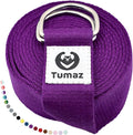 Tumaz Yoga Strap/Stretch Bands [15+ Colors, 6/8/10 Feet Options] with Extra Safe Adjustable D-Ring Buckle, Durable and Comfy Delicate Texture - Best for Daily Stretching, Physical Therapy, Fitness