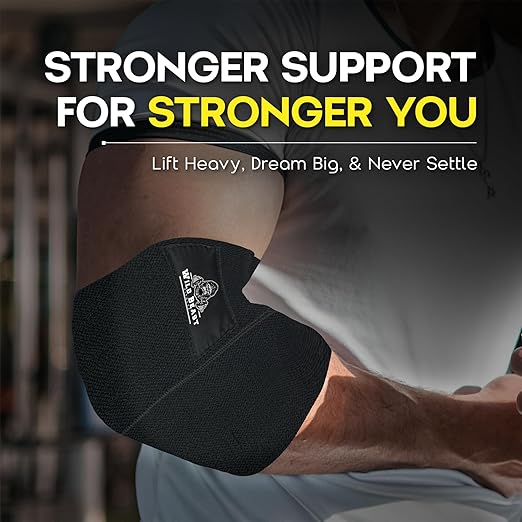 Elbow Wraps for Weightlifting (Pair), Stretchable & Breathable 41" Elbow Compression Strap, Weightlifting Straps for Bench Press, Supports Powerlifting, Pressing, Elbow Straps for Gym Accessories for Men (Black)