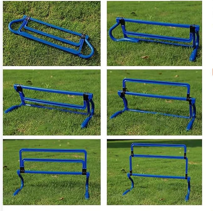 5 Pieces Agility Hurdles Training Speed Hurdles Obstacle Rack Foldable PVC Adjustable Height Lightweight Portable Suitable for Fitness Coaching Childr