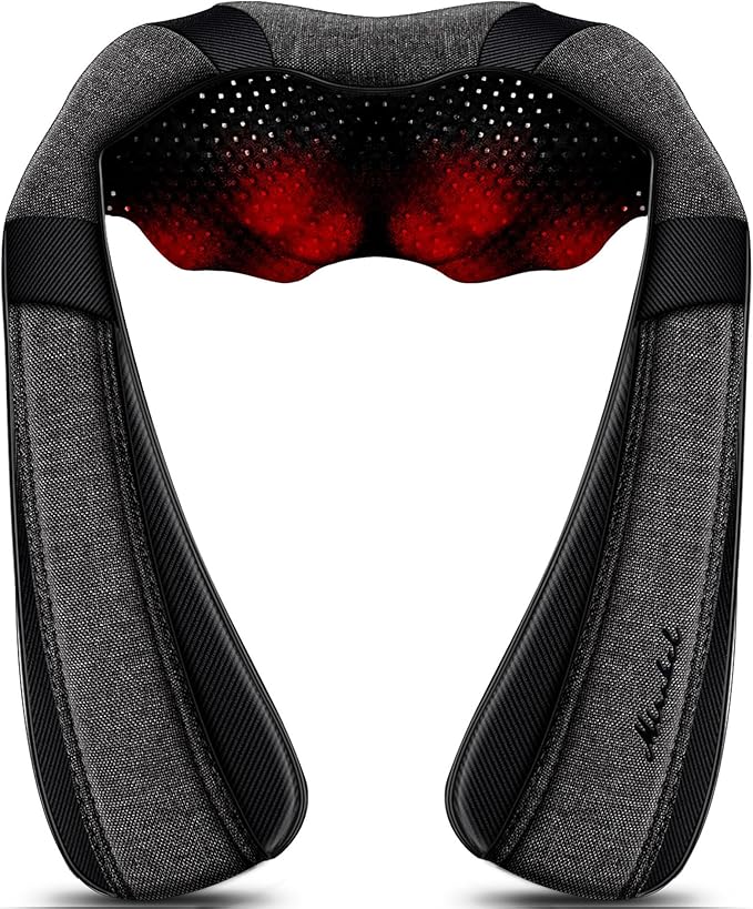 Mirakel Shiatsu Neck & Back Massager with Heat - Deep Tissue Neck, Back & Shoulder Pain Relief - Ergonomic Design Shoulder Massager, Idea Presents for Christmas, Fathers Day, Mothers Day, Women, Men