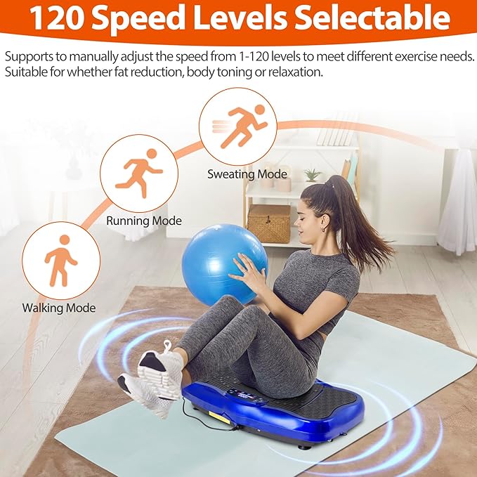 Vibration Plate Exercise Machine, Shaking Whole Body Workout Vibration Platform Lymphatic Drainage, Power Waver Vibrate Stand Machine for Home Fitness Weight Loss
