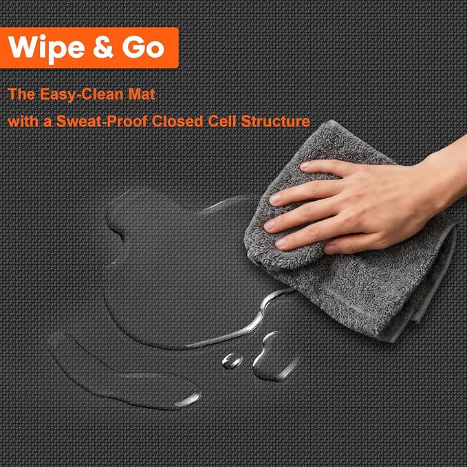 VTORY Extra Thick Large Exercise Mat, 6'x4'/7'x5'/8'x6'/10'x6'x8mm(1/3 inch) , Non-Slip, PVC, Ultra Durable, Heavy-Duty Mat, Shoes-Friendly, High-Density, Large Wide Yoga Mat, Workout Mat for Home Gym, Cardio, Strength, HIIT, MMA