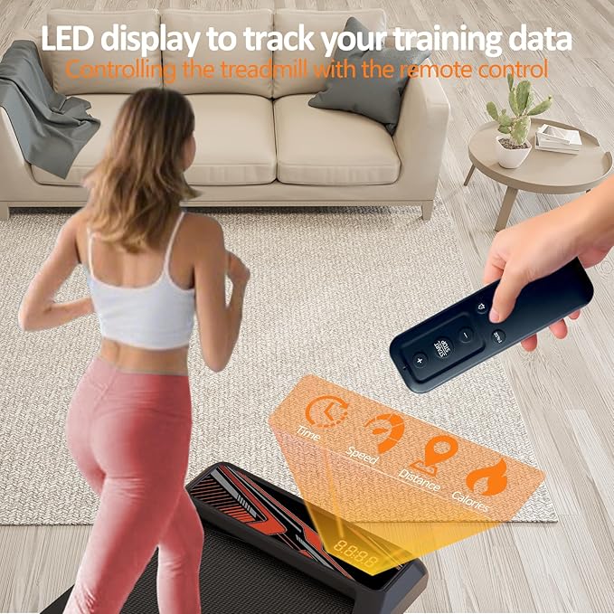 2.5HP Walking Mat with Incline pad,Under Desk Treadmill, Walking Running Pad with Remote, 3 in 1 Low Noise Small Mini Portable Treadmill with Led Screen, Compact Treadmills for Home, 265lbs Capacity