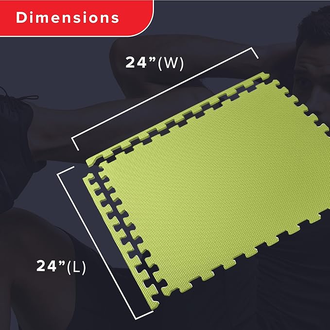 We Sell Mats 3/8" Thick Multipurpose EVA Foam Exercise Floor Mat, Interlocking Tiles, Anti-Fatigue for Home or Gym