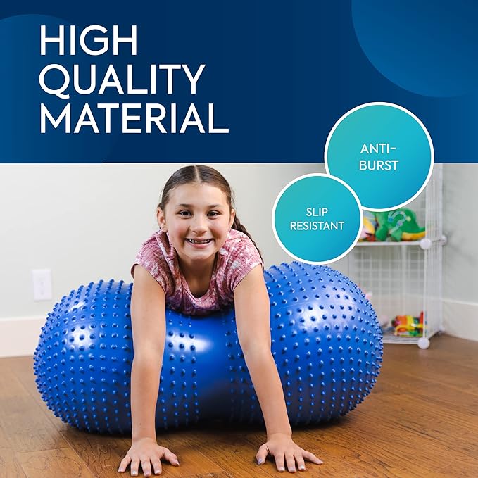 BouncyBand Peanut Shaped Stability Ball – 36” x 20”, Holds up to 350lbs – Improve Balance and Focus with The Sensory Play Tool