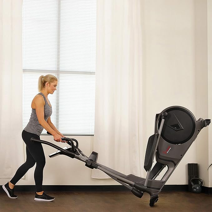 Sunny Health & Fitness Elliptical Cross Trainer Exercise Machine, Cardio Equipment for Home Gym with Pulse Sensor Grips, 24 Pre-Built Workouts, 16 Resistance Level Max 330Lbs, SunnyFit App Optional
