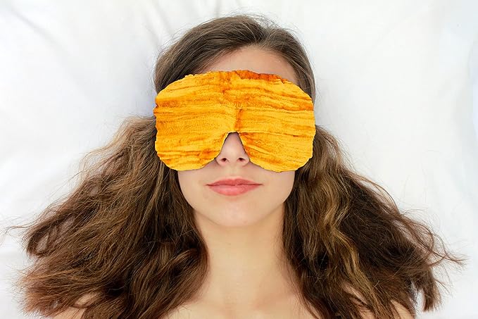Luxe Handmade Blackout Sleep Eye Mask - Adjustable Strap - Unscented - Yellow - TEM-YW