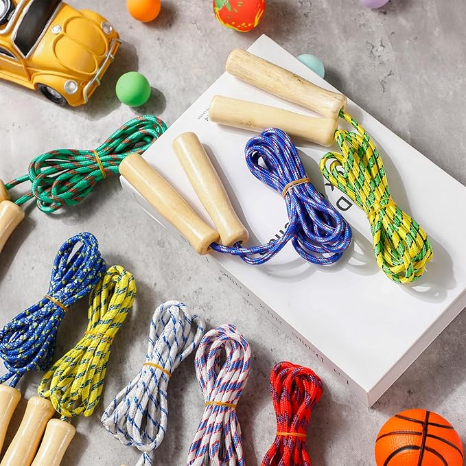 Lenwen Jump Rope Bulk 7.25ft Cotton Skipping 2026 Graduation Gift Adjustable Jump Rope with Handle for End of The School Training Exercise Christian Charity Donation Supplies