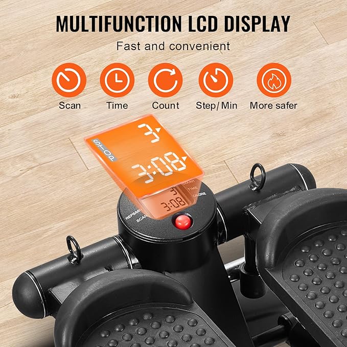 VEVOR Stair Stepper, Mini Stepper for Exercise at Home, Hydraulic Fitness Stepper with Resistance Bands, Full Body Workout Cardio Equipment, Stair Climber