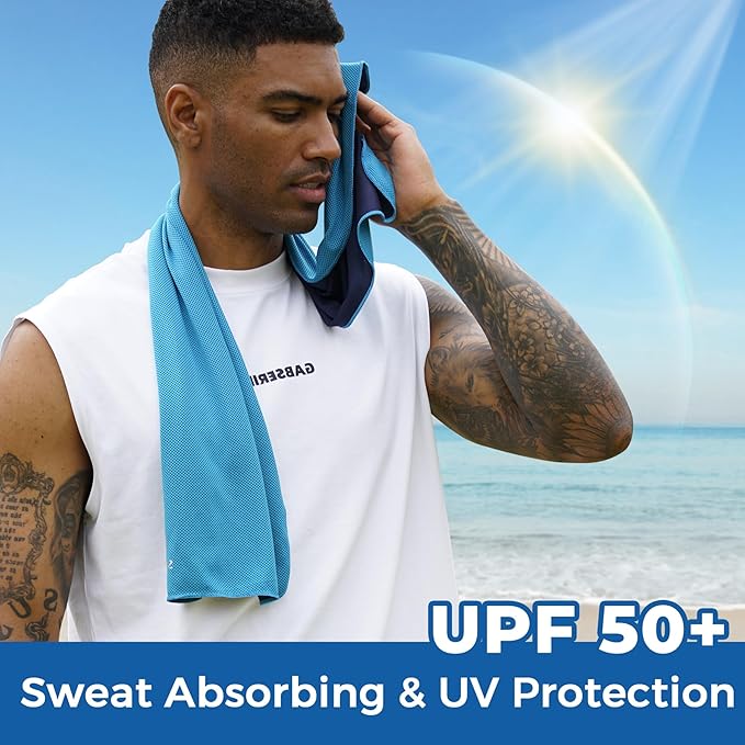 Sukeen Cooling Towels 4 Pack (40"x 12"), Microfiber Cool Towel,Soft Breathable Chilly Towel for Yoga, Golf, Gym, Camping, Running, Workout & More Activities